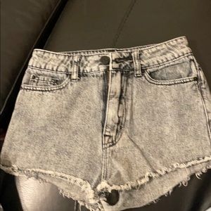 Black Denim High Waisted Shorts